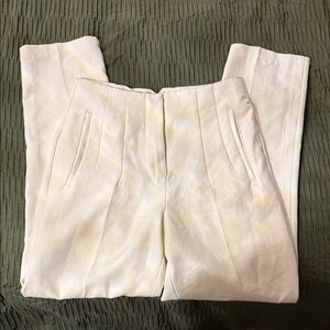 Elegant Cream Pleated Trousers
